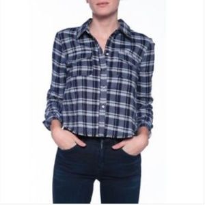 Elizabeth & James Buckley Cropped Plaid Shirt